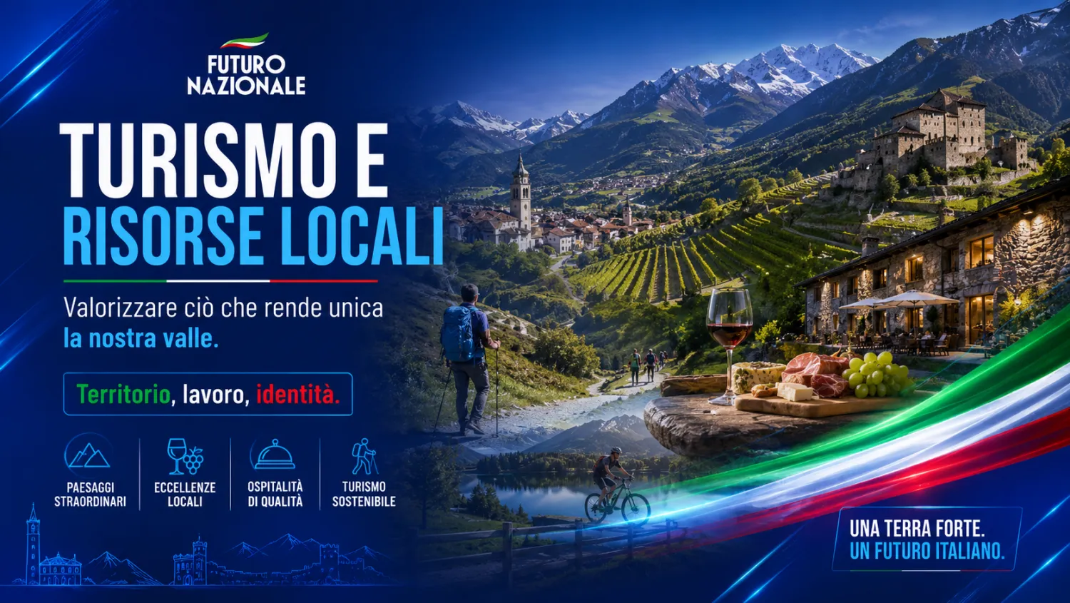 Visual dedicato al turismo e alle risorse locali della Valtellina
