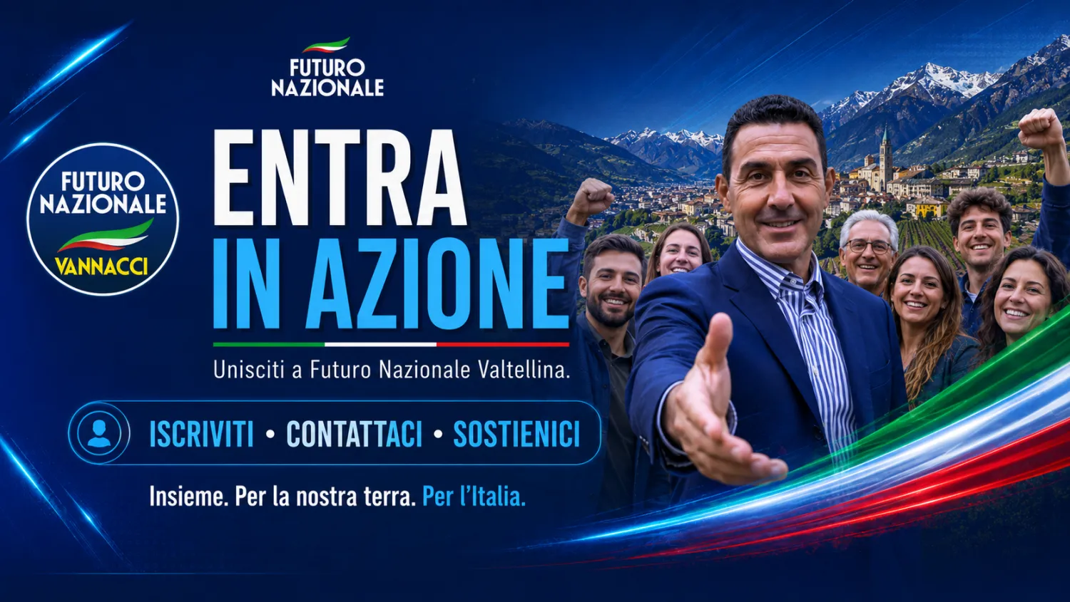 Visual Entra in azione con Roberto Vannacci e un gruppo di sostenitori